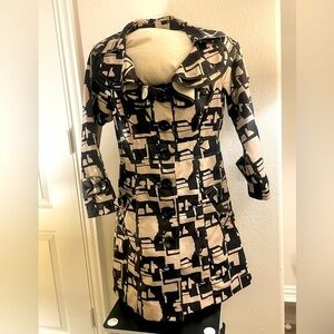 Stylish Black and Cream Women's Coat